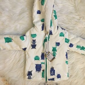 Joules NWT Fleece lined frog sweatshirt hoodie 0-3